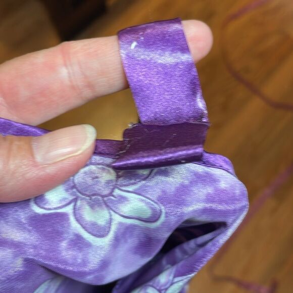 Vintage California Dynasty Purple Floral Nightie, Fairycore Slip Dress, Medium - Picture 7 of 7
